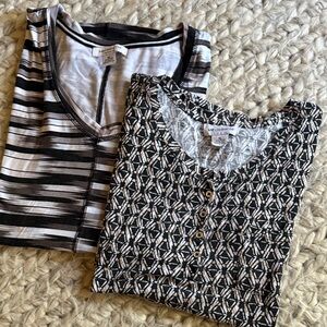 Liz Claiborne Kids Long Sleeve Tees - Black and White Patterns